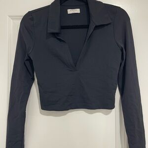 Babaton Women's Black Long Sleeve Crop Top